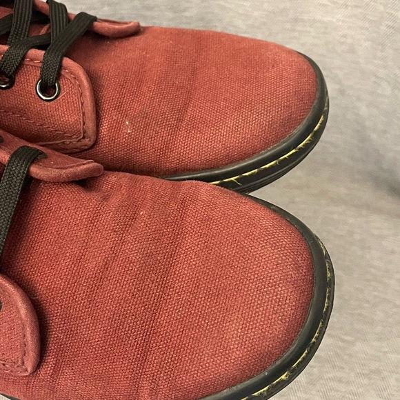 Dr. Martens Ladies Shoreditch Red Canvas Boots Sz 7 - Picture 6 of 9